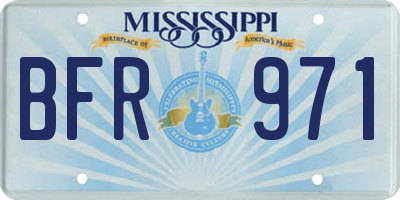 MS license plate BFR971