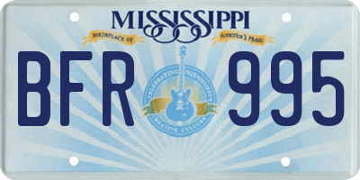 MS license plate BFR995
