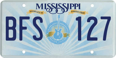 MS license plate BFS127