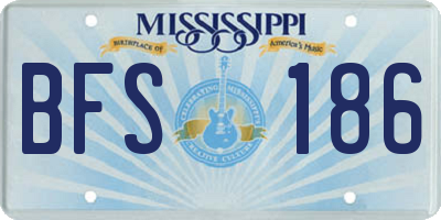 MS license plate BFS186