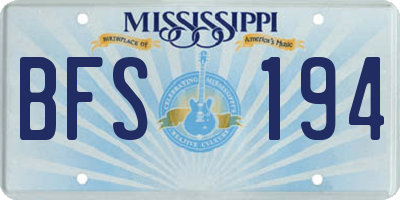 MS license plate BFS194