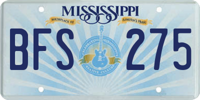 MS license plate BFS275
