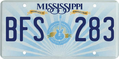 MS license plate BFS283