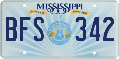 MS license plate BFS342