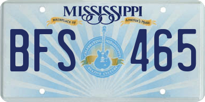 MS license plate BFS465