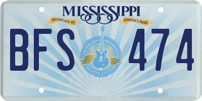 MS license plate BFS474
