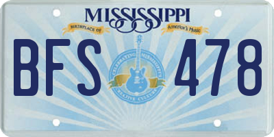 MS license plate BFS478