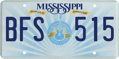 MS license plate BFS515