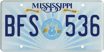 MS license plate BFS536
