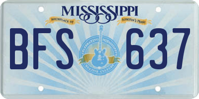 MS license plate BFS637