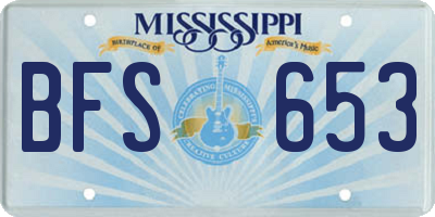 MS license plate BFS653