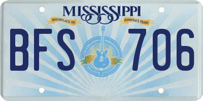 MS license plate BFS706