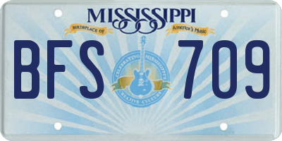 MS license plate BFS709