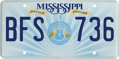 MS license plate BFS736