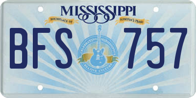 MS license plate BFS757