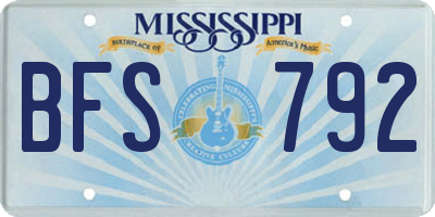 MS license plate BFS792