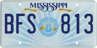 MS license plate BFS813