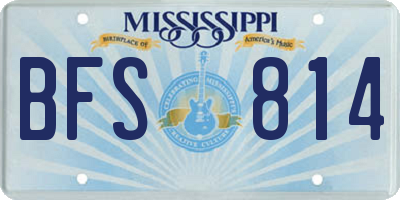 MS license plate BFS814