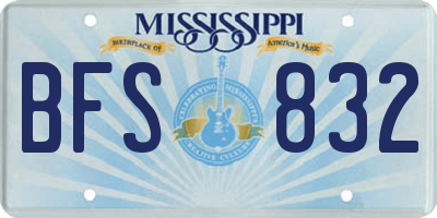 MS license plate BFS832