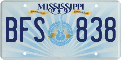 MS license plate BFS838