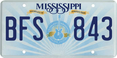 MS license plate BFS843