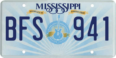 MS license plate BFS941