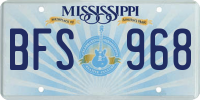 MS license plate BFS968