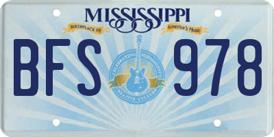 MS license plate BFS978