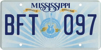 MS license plate BFT097