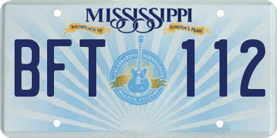 MS license plate BFT112