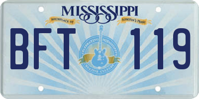 MS license plate BFT119