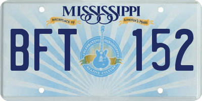MS license plate BFT152