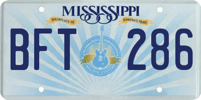 MS license plate BFT286