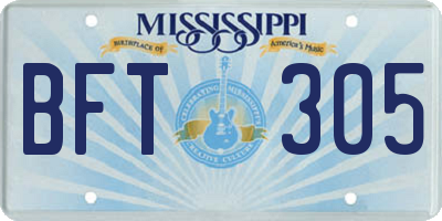 MS license plate BFT305
