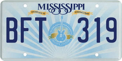 MS license plate BFT319