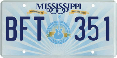 MS license plate BFT351