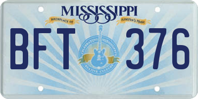 MS license plate BFT376