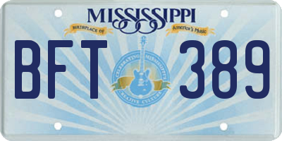 MS license plate BFT389