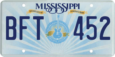 MS license plate BFT452