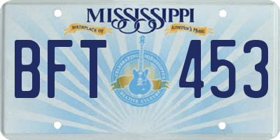 MS license plate BFT453