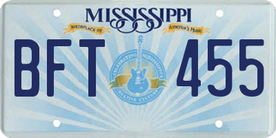 MS license plate BFT455