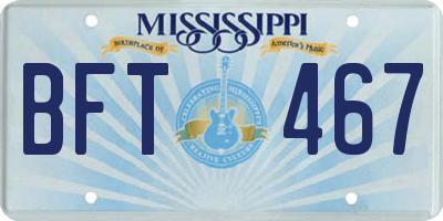 MS license plate BFT467