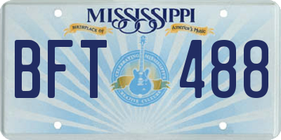 MS license plate BFT488
