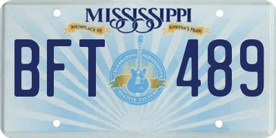MS license plate BFT489