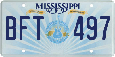MS license plate BFT497
