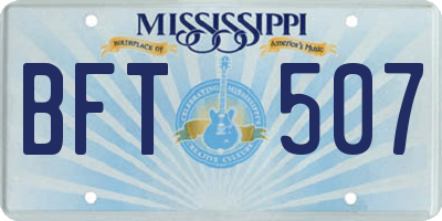 MS license plate BFT507