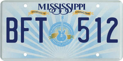 MS license plate BFT512