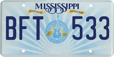 MS license plate BFT533
