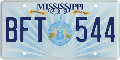 MS license plate BFT544