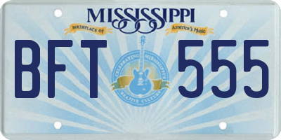 MS license plate BFT555
